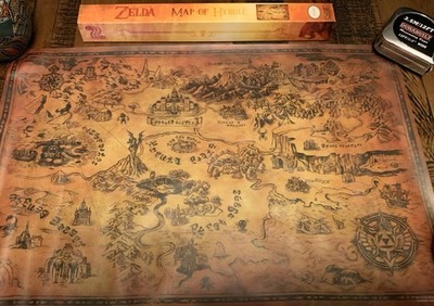 Legend of Zelda Map of Hyrule Lootcrate 11'' X 17'' Poster Print 2018 Nintendo