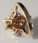Vintage Women's EDCO Signed Gold Tone Cocktail Ring With Multicolor Stones SZ 5½ — photo 3