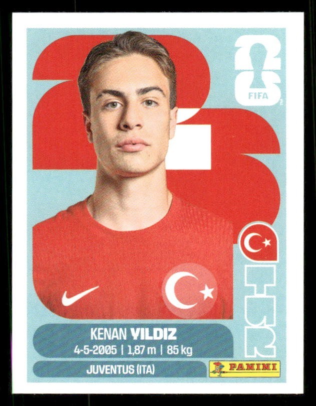 2026 USA Fifa World Cup Panini Sticker KENAN VILDIZ Turkey TUR20