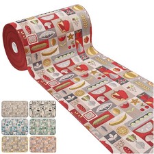 Tappeto Cucina Assorbente Bordato Antiscivolo Frutta e Verdura Corsia Quadretti