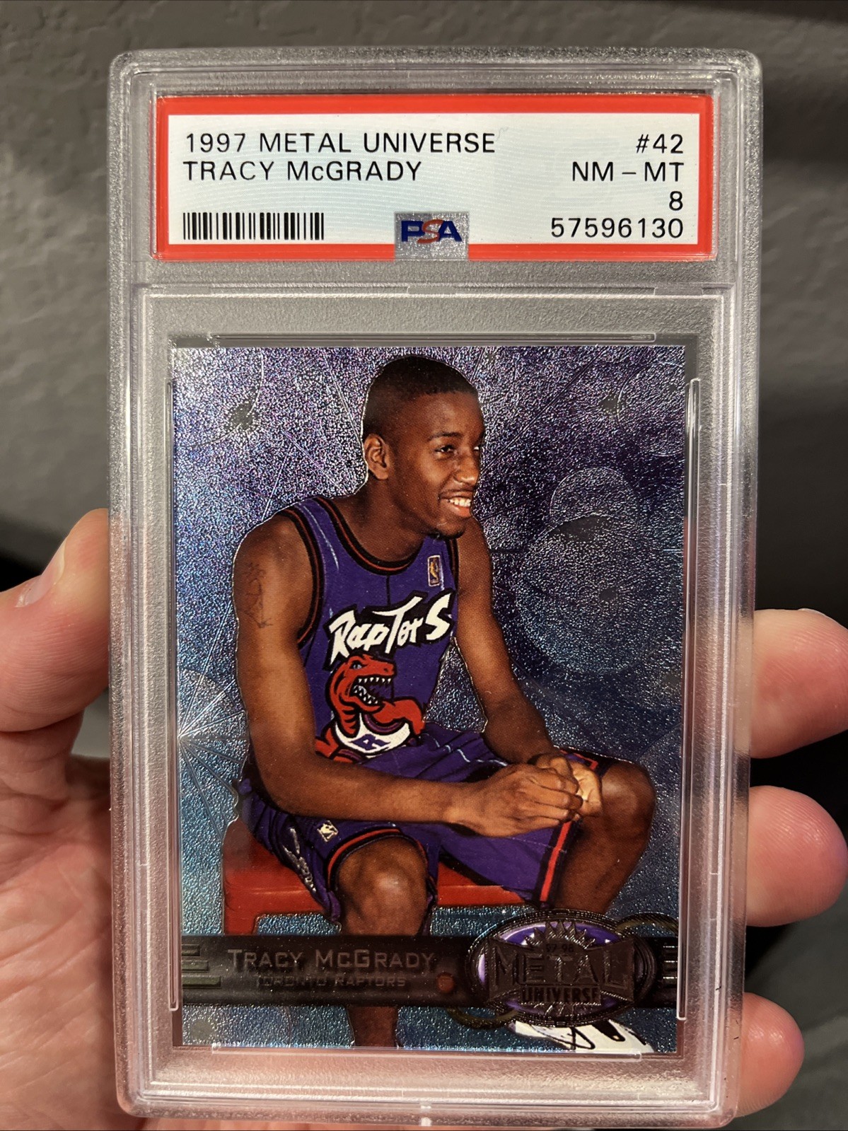 1997 Metal Universe #42 Tracy McGrady Rookie PSA 8 NM-MT