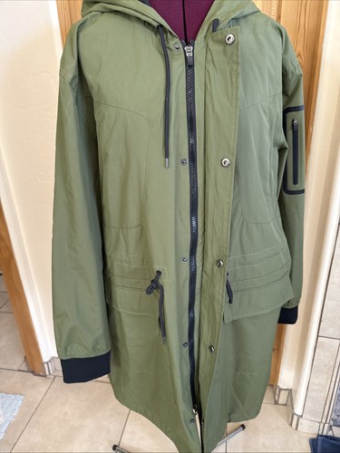 MSX BY MICHAEL STRAHN MENS LG JACKET OLIVE POLYESTER COAT HOOD RAIN/WIND RESIST - Picture 2 of 8