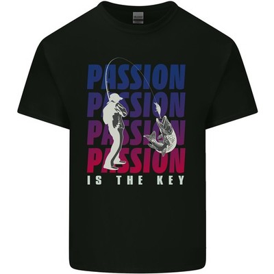 Fishing Passion Ist Der Schlüssel Fischer Herren Leichtes Baumwoll-T-Shirt