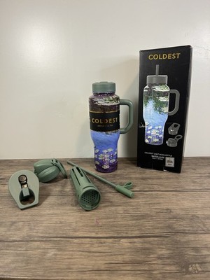 COLDEST 36 oz NIB Water Lilies w3 lids Inspired by Van Gogh Painting SOLD OUT