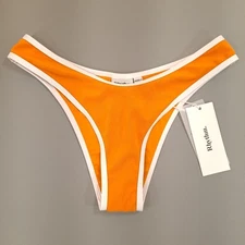 Rhythm Swim Women's Orange Bikini Bottoms Terry Hi Cut Pant - Size XS