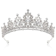 Silver Crowns for Women Princess Queen Wedding Tiaras for Women Crystal Headb...