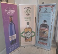 Bundle Of 3 Retractable Banner Stand 24"x 63" Roll Up Stand  Carrying Bags