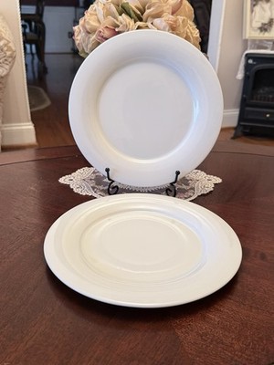 VTG Seltman Weiden Dinner Plates,White Porcelain, Bavaria, 10 , Set Of2, Mint