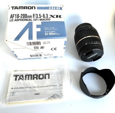 Tamron A14 AF 18-200mm f3.5-6.3 XR Di II LD IF Macro Lens Nikon A14NII.  NICE!