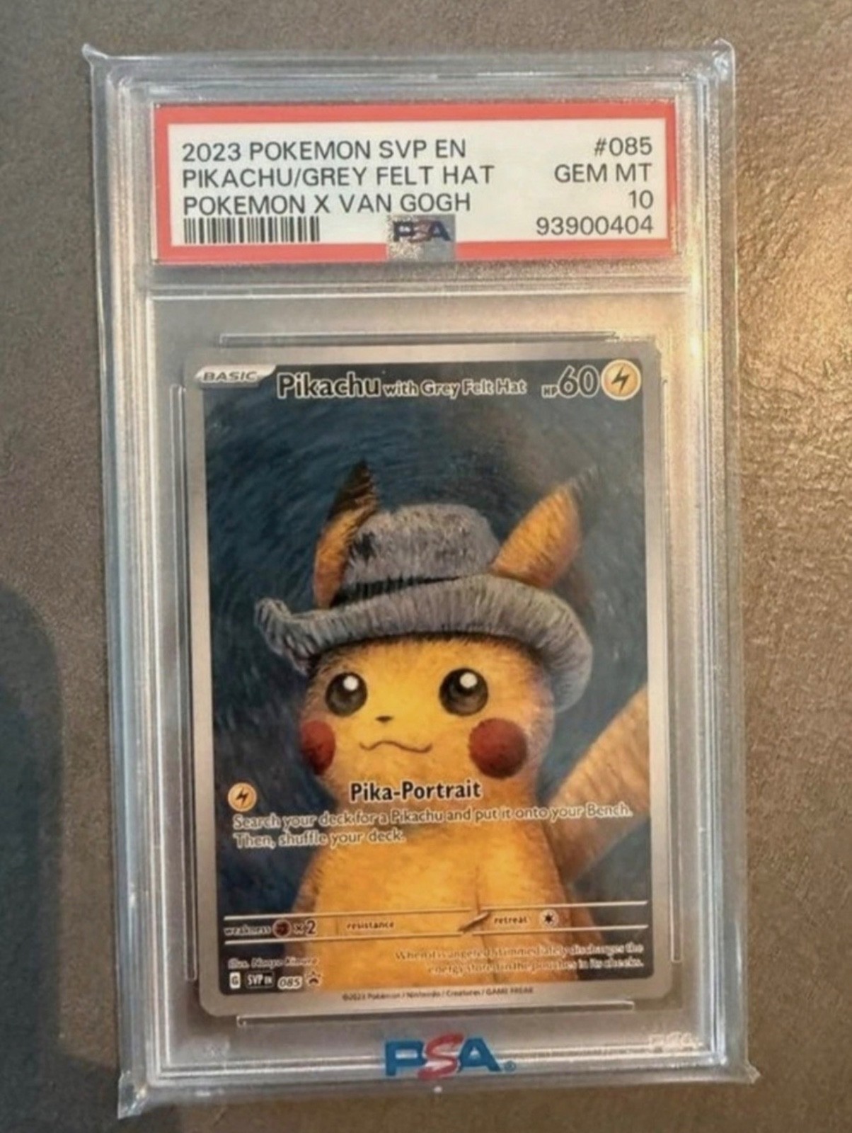 Pikachu Van Gogh (Pikachu with Grey Felt Hat) PSA 10 Pokemon Card