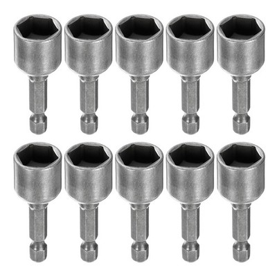 10pcs Nut Driver Drills Bit 1/2'' 6-Point Socket 1/4'' Hex Shank Magnetic Nut