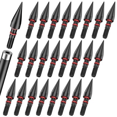 24 Pcs 100 Grain Field Tips, 5/16 Screw-in Bullet Points Archery Arrow Tips, ...
