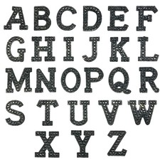 Woohome Toppa ricamata termoadesiva Applique Alfabeto DIY Strass Lettera A-Z P
