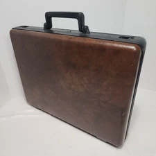 Vintage SAMSONITE OMEGA GL Brown HARD-SHELL Briefcase w/Working Combination Lock