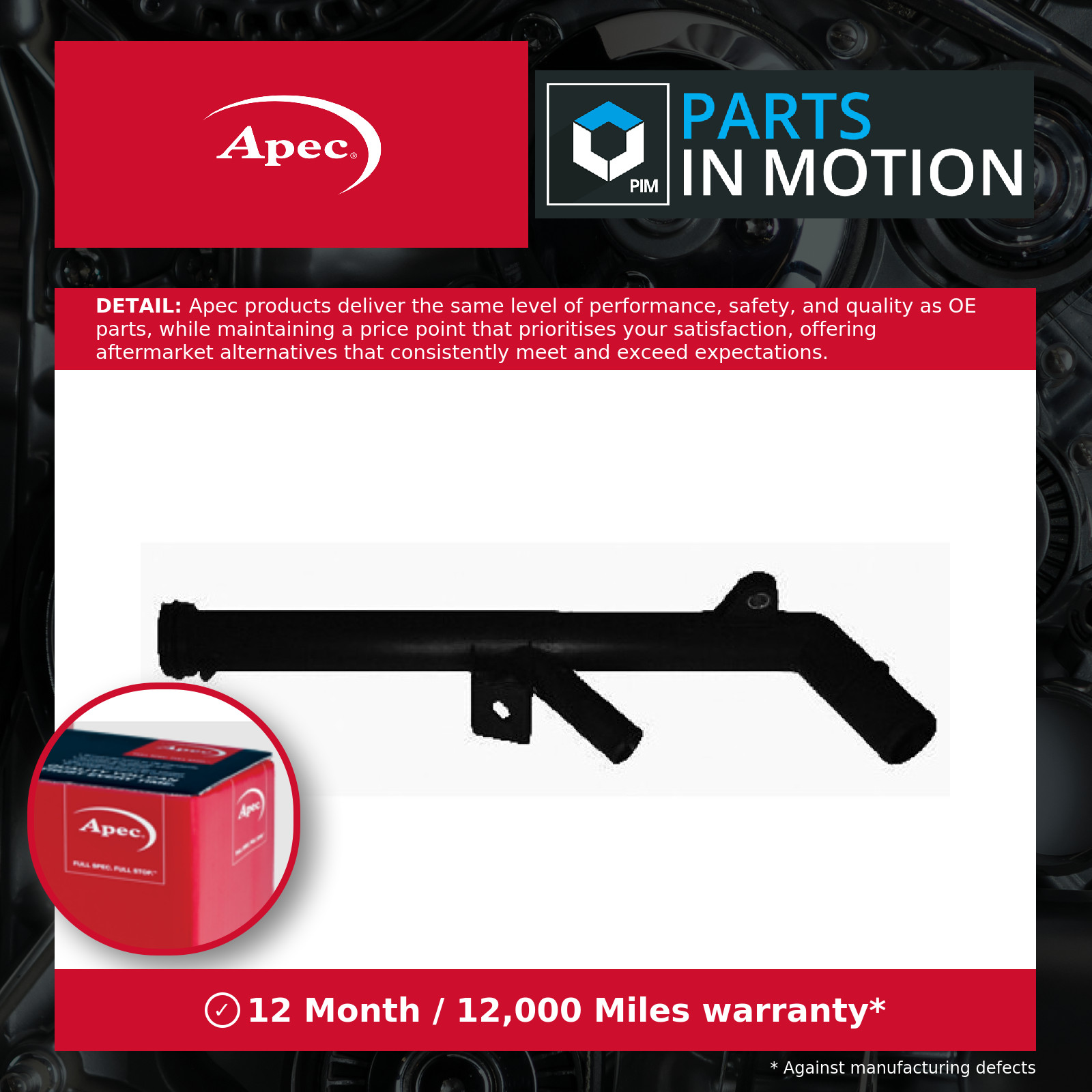 Coolant Pipe fits RENAULT LOGAN Mk1 1.6 2007 on Apec Genuine Quality Guaranteed - Image 4