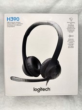 Logitech H390 Wired USB Headset Stereo Noise Cancelling Microphone Black New