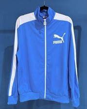Puma Men's Iconic T7 Track Jacket  Color Blue And White  Medium