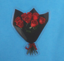 Beautiful Red Roses Transparent Sticker 2.25" x 1.75" AQ