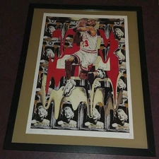 DEATH NYC ltd ed signed FRAMED art print 45x32cm NBA Basketball Slam Dunk