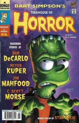 Bart Simpsons Treehouse Horror Comic Cover Vintage Poster