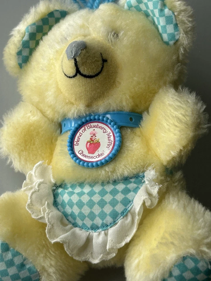 Ratón de peluche Strawberry Shortcake pequeño 6" Cheesecake collar RARO de colección 1983 Foto 4 de 4