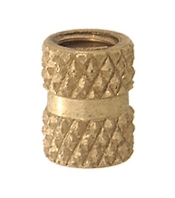 B&P Lamp Knurled Brass Coupling, 1/4-27F