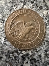 1942 Mathieson Alkali Chemicals Bronze Eagle 50th Anniversary Medallion 3" Coin