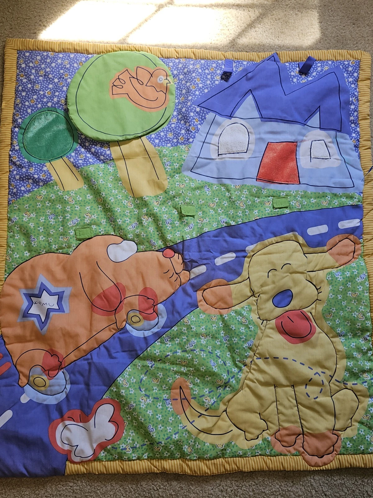 Carter's Emu Namae Puppy Yellow Dog Car Play Mat Travel Baby Mirror Toy Y2k 2000