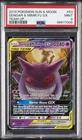 2019 POKEMON SUN & MOON TEAM UP #53 GENGAR & MIMIKYU GX PSA 9