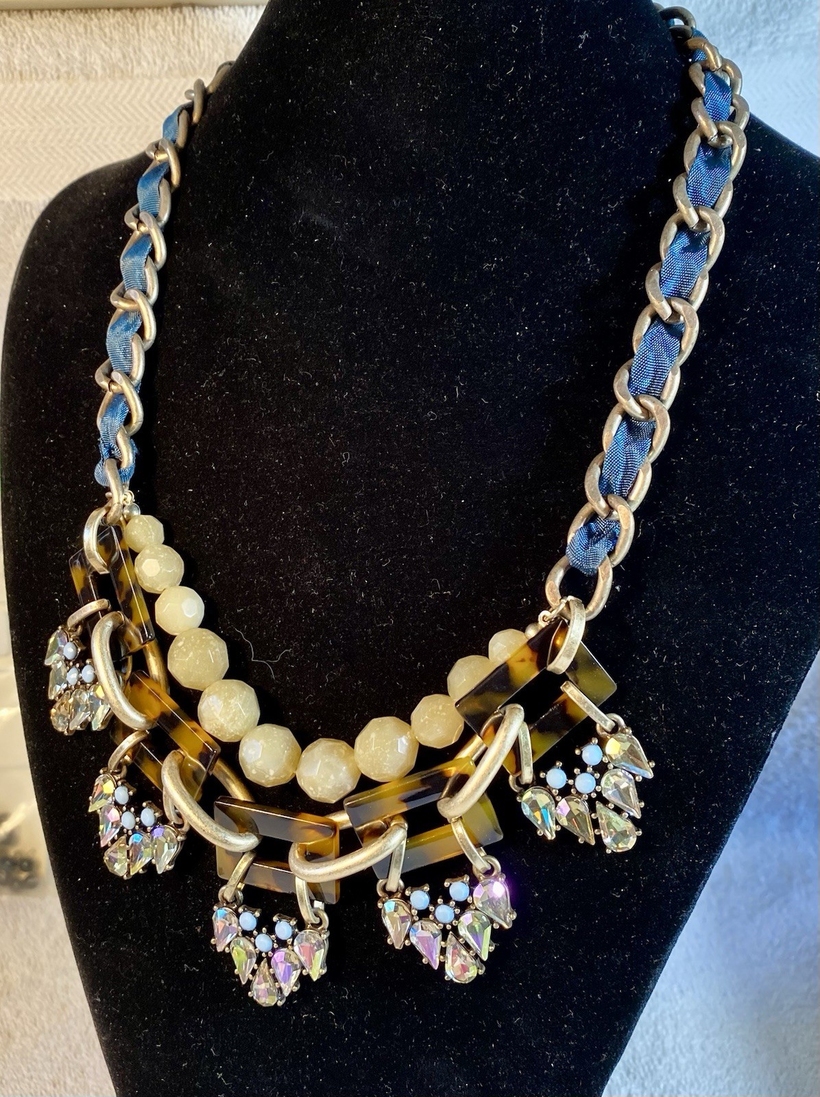 Vintage “Statement” Rhinestone/Tortoise Shell Ant… - image 1