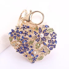 Blue Floral Keychain: Elegant Decor Accessory, Delicate Gift