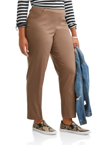 Taupe Stretch Woven Pants, 1X \u0026 3X | eBay