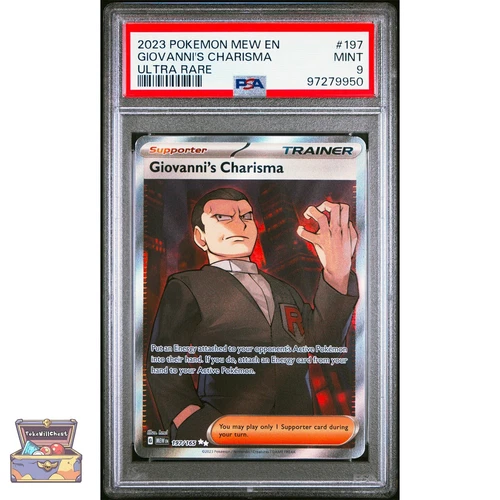 GIOVANNI'S CHARISMA ULTRA RARE 197 POKEMON MEW EN S&V 151 2023 PSA 9
