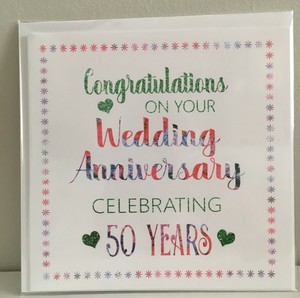 Carta Anniversario Di Matrimonio 50 Anni Biglietto D Auguri Congratulazioni 6 Scheda Ebay
