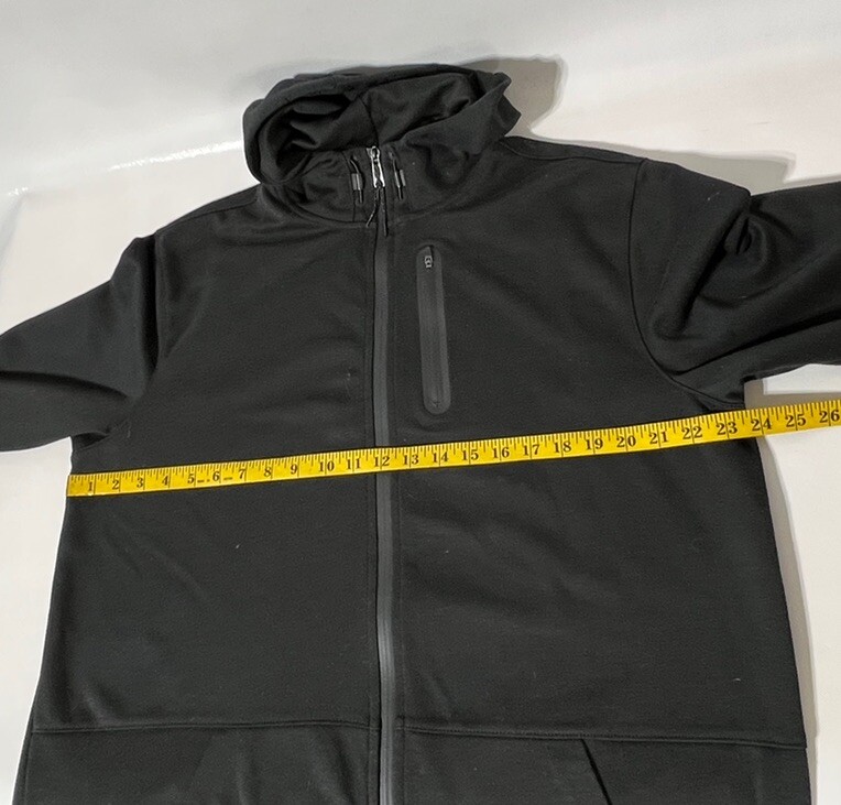 Russell Fusion Knit Mens Full Zip Black Hoodie Jacket Sweat Athletic