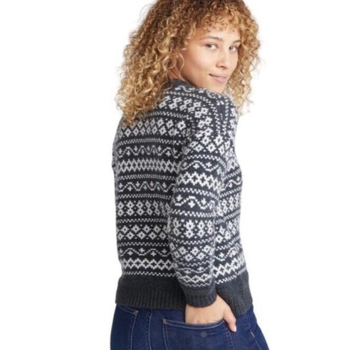 Marine Layer Jill Fair Isle Women's Crewneck Sweater Alpaca Wool Blend Size XS - Picture 2 of 11