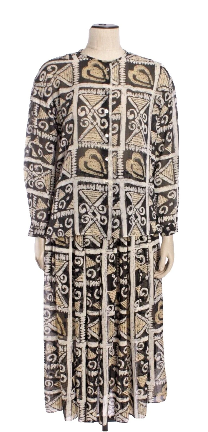 Multi-Color geométrico ropa vintage 1990s para Mujer