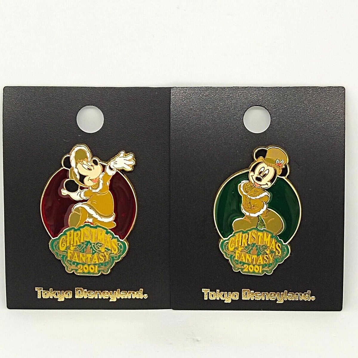 Tokyo Disneyland 2001 Mickey Minnie Mouse Christmas Fantasy Pin