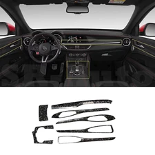 Forged Real Carbon Fiber Interior Panel Trim Kits For Alfa Romeo Stelvio 17-22