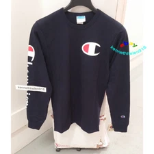 CHAMPION BIG C LOGO LONG SLEEVE TEE NAVY MENS SIZE S,M,XL