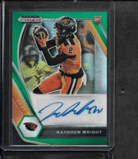 NAHSHON WRIGHT 2021 PRIZM DRAFT PICKS GREEN PRIZM ROOKIE AUTO #DPA-NWR AUTOGRAPH