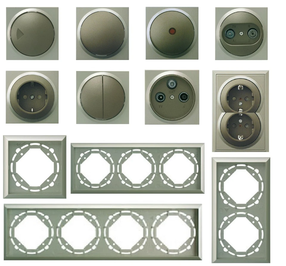 REV Düwi TerraLuxe platin Steckdose Dimmer Wechsel Kontroll Schalter