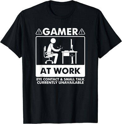Gamer At Work Eye Contact Small Talk Currently Unavailable Gift Unisex T-Shirt