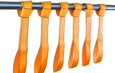 Set of 6 Titan Auto Soft Loop Shackle Tie Down Straps Orange