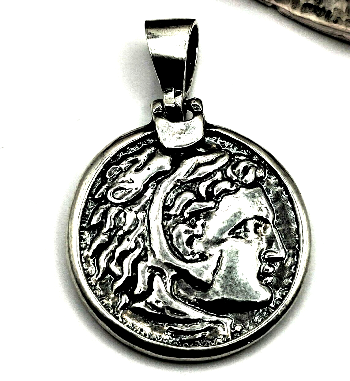 Handmade Alexander the Great Ancient Greek Coin 925 Sterling Silver Pendant