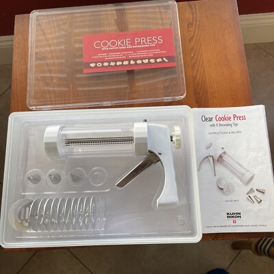 Kuhn Rikon Swiss made COOKIE PRESS Clear William Sonoma design complete. Ac