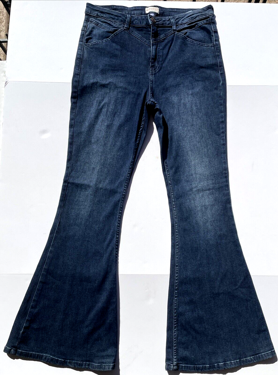 SENEE high waist flare denim ブルー SENEE（セニー）の「high waist flare denim（ハイウエストフレア