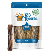 Braided Bully Sticks 4-6 inches chews for dogs | all Natural (8 ounce bag)