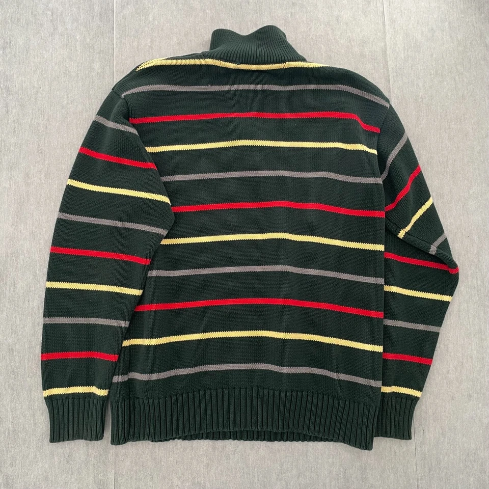 Suéter De Colección Paul & Shark Yachting Adulto XL Verde Rayas Tejido 1/4 Cremallera Para Hombres Foto 2 de 4