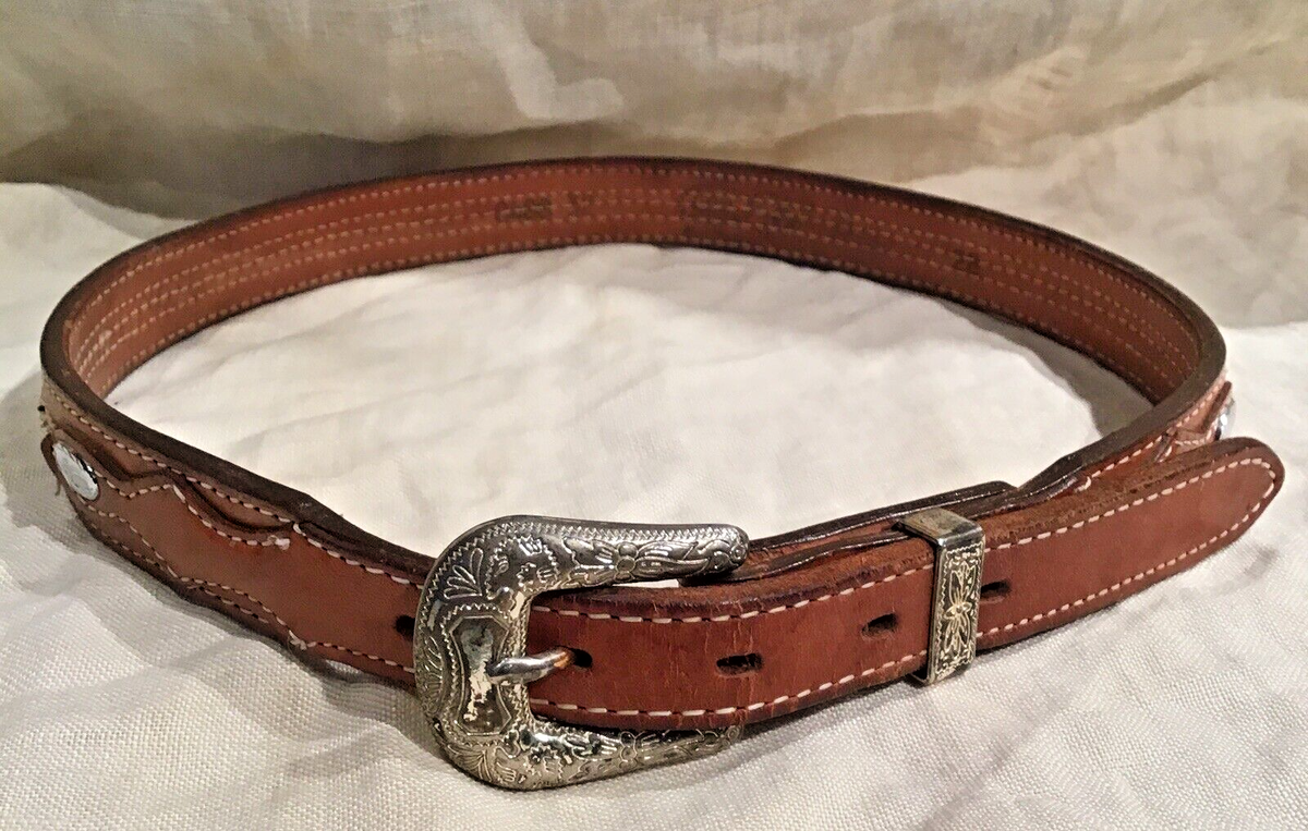 Women’s Vintage Circle Y of Yoakum Multi Color Belt Size 28 Circle Y Rising Sunflower Filigree Belt- Western Belts main image 3